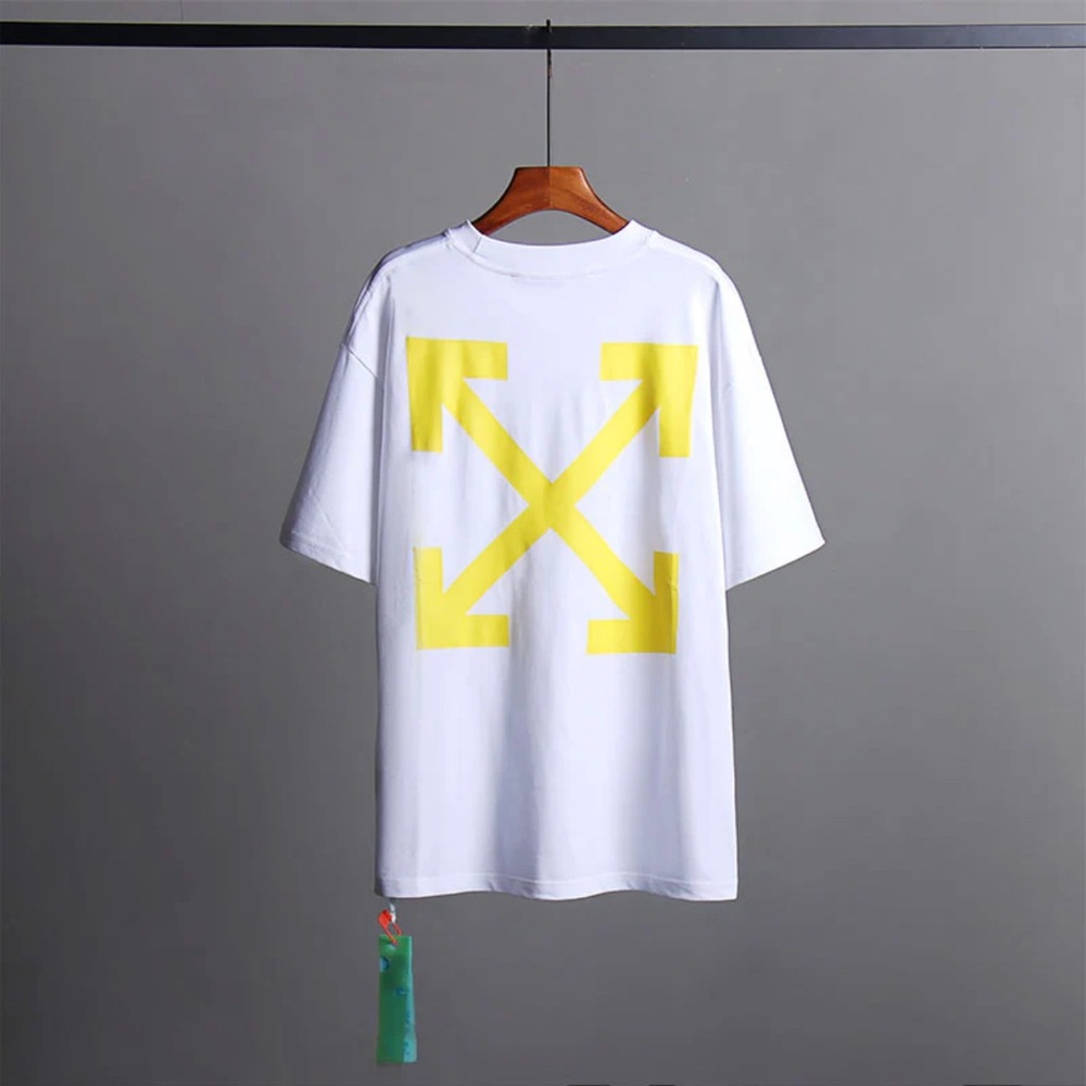 High quality Men's White T-Shirt with Yellow Arrows
